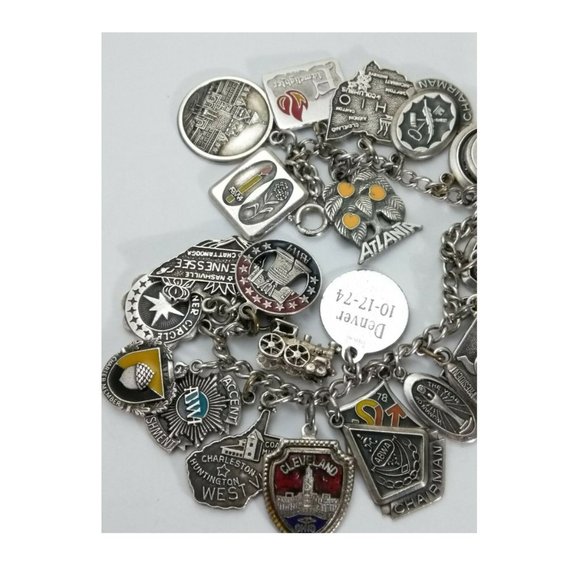 Loaded 1970's Sterling Silver ABWA Charm Bracelet - Picture 2 of 8